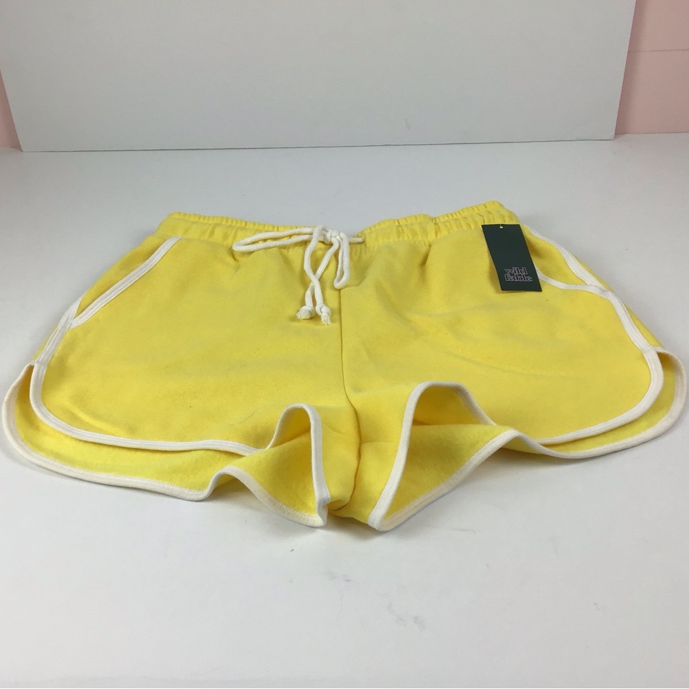 Women’s Wild Fable Athletic Shorts Large Gerbera Yellow with White Trim